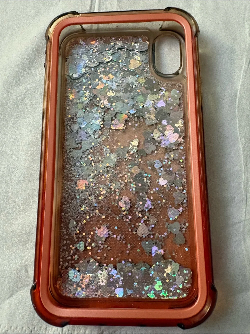 Glitter Heart Liquid Phone Case - Rose Gold